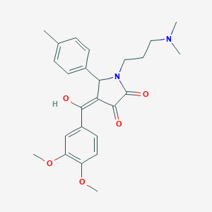 (4E)-4-[(3,4-dimethoxyphenyl)-hydroxymethylidene]-1-[3-(dimethylamino)propyl]-5-(4-methylphenyl)pyrrolidine-2,3-dione