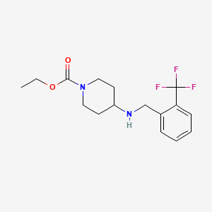 molecular formula C16H21F3N2O2 B3850781 ethyl 4-{[2-(trifluoromethyl)benzyl]amino}-1-piperidinecarboxylate 