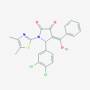 (4E)-5-(3,4-dichlorophenyl)-1-(4,5-dimethyl-1,3-thiazol-2-yl)-4-[hydroxy(phenyl)methylidene]pyrrolidine-2,3-dione