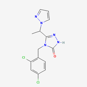 molecular formula C14H13Cl2N5O B3850802 4-(2,4-dichlorobenzyl)-5-[1-(1H-pyrazol-1-yl)ethyl]-2,4-dihydro-3H-1,2,4-triazol-3-one 