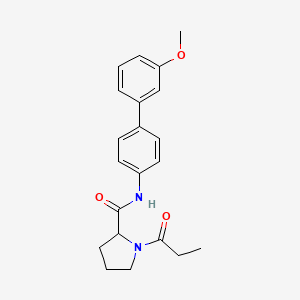 molecular formula C21H24N2O3 B3850815 N-(3'-methoxy-4-biphenylyl)-1-propionylprolinamide 