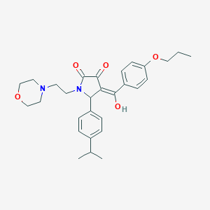 (4E)-4-[hydroxy-(4-propoxyphenyl)methylidene]-1-(2-morpholin-4-ylethyl)-5-(4-propan-2-ylphenyl)pyrrolidine-2,3-dione