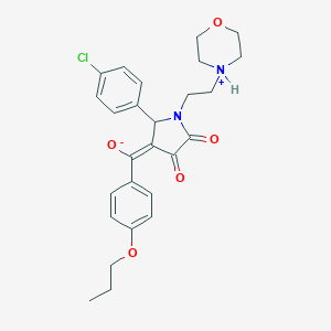 (E)-[2-(4-chlorophenyl)-1-(2-morpholin-4-ium-4-ylethyl)-4,5-dioxopyrrolidin-3-ylidene]-(4-propoxyphenyl)methanolate