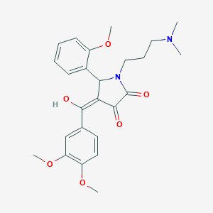 (4E)-4-[(3,4-dimethoxyphenyl)-hydroxymethylidene]-1-[3-(dimethylamino)propyl]-5-(2-methoxyphenyl)pyrrolidine-2,3-dione