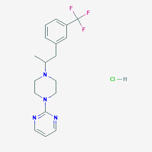 molecular formula C18H22ClF3N4 B3850852 2-(4-{1-methyl-2-[3-(trifluoromethyl)phenyl]ethyl}-1-piperazinyl)pyrimidine hydrochloride 