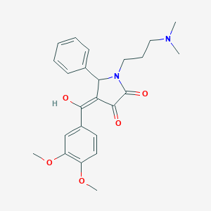 (4E)-4-[(3,4-dimethoxyphenyl)-hydroxymethylidene]-1-[3-(dimethylamino)propyl]-5-phenylpyrrolidine-2,3-dione