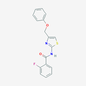 2-fluoro-N-[4-(phenoxymethyl)-1,3-thiazol-2-yl]benzamide