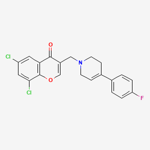 molecular formula C21H16Cl2FNO2 B3850882 6,8-dichloro-3-{[4-(4-fluorophenyl)-3,6-dihydro-1(2H)-pyridinyl]methyl}-4H-chromen-4-one 