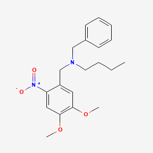 molecular formula C20H26N2O4 B3850934 N-benzyl-N-(4,5-dimethoxy-2-nitrobenzyl)-1-butanamine 