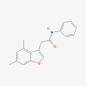 molecular formula C18H17NO2 B385094 2-(4,6-dimethyl-1-benzofuran-3-yl)-N-phenylacetamide 