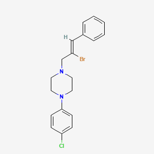 molecular formula C19H20BrClN2 B3850981 1-(2-bromo-3-phenyl-2-propen-1-yl)-4-(4-chlorophenyl)piperazine 