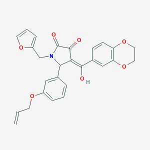 (4E)-4-[2,3-dihydro-1,4-benzodioxin-6-yl(hydroxy)methylidene]-1-(furan-2-ylmethyl)-5-(3-prop-2-enoxyphenyl)pyrrolidine-2,3-dione