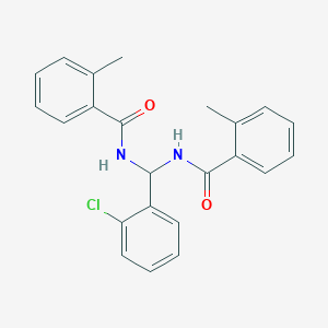 molecular formula C23H21ClN2O2 B385100 N-{(2-chlorophenyl)[(2-methylbenzoyl)amino]methyl}-2-methylbenzamide 