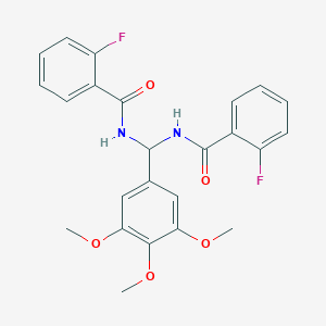 2-fluoro-N-[[(2-fluorobenzoyl)amino](3,4,5-trimethoxyphenyl)methyl]benzamide
