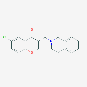 molecular formula C19H16ClNO2 B3851074 6-chloro-3-(3,4-dihydro-2(1H)-isoquinolinylmethyl)-4H-chromen-4-one 
