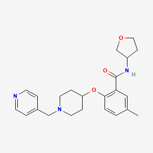 molecular formula C23H29N3O3 B3851118 5-methyl-2-{[1-(4-pyridinylmethyl)-4-piperidinyl]oxy}-N-(tetrahydro-3-furanyl)benzamide 