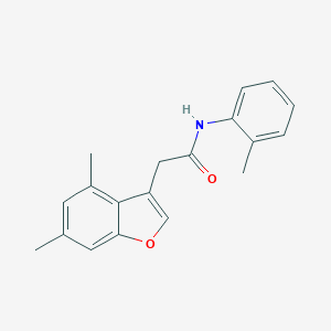 molecular formula C19H19NO2 B385113 2-(4,6-dimethyl-1-benzofuran-3-yl)-N-(2-methylphenyl)acetamide CAS No. 618859-43-1