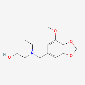 molecular formula C14H21NO4 B3851130 2-[[(7-methoxy-1,3-benzodioxol-5-yl)methyl](propyl)amino]ethanol 