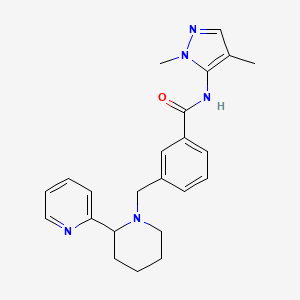 molecular formula C23H27N5O B3851163 N-(1,4-dimethyl-1H-pyrazol-5-yl)-3-[(2-pyridin-2-ylpiperidin-1-yl)methyl]benzamide 