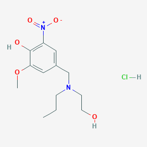molecular formula C13H21ClN2O5 B3851196 4-{[(2-hydroxyethyl)(propyl)amino]methyl}-2-methoxy-6-nitrophenol hydrochloride 