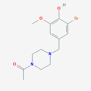4-[(4-acetyl-1-piperazinyl)methyl]-2-bromo-6-methoxyphenol
