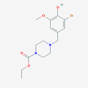 molecular formula C15H21BrN2O4 B3851230 ethyl 4-(3-bromo-4-hydroxy-5-methoxybenzyl)-1-piperazinecarboxylate 