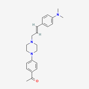 molecular formula C23H29N3O B3851244 1-[4-(4-{3-[4-(dimethylamino)phenyl]-2-propen-1-yl}-1-piperazinyl)phenyl]ethanone 