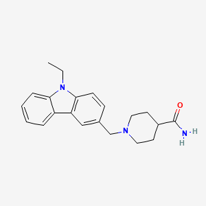 molecular formula C21H25N3O B3851271 1-[(9-ethyl-9H-carbazol-3-yl)methyl]-4-piperidinecarboxamide 