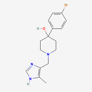 molecular formula C16H20BrN3O B3851276 4-(4-bromophenyl)-1-[(4-methyl-1H-imidazol-5-yl)methyl]-4-piperidinol 