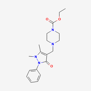 molecular formula C19H26N4O3 B3851285 ethyl 4-[(1,5-dimethyl-3-oxo-2-phenyl-2,3-dihydro-1H-pyrazol-4-yl)methyl]-1-piperazinecarboxylate 