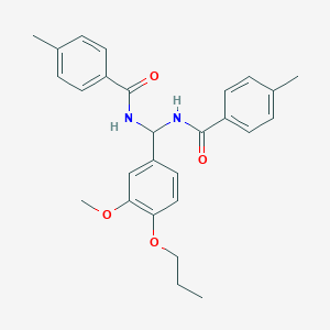 N-{(3-methoxy-4-propoxyphenyl)[(4-methylbenzoyl)amino]methyl}-4-methylbenzamide