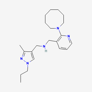 molecular formula C21H33N5 B3851307 1-[2-(1-azocanyl)-3-pyridinyl]-N-[(3-methyl-1-propyl-1H-pyrazol-4-yl)methyl]methanamine 