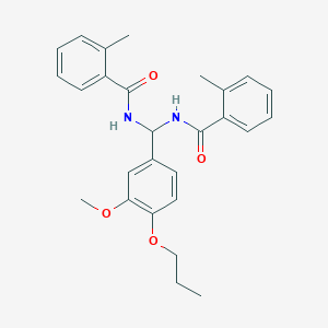 N-{(3-methoxy-4-propoxyphenyl)[(2-methylbenzoyl)amino]methyl}-2-methylbenzamide