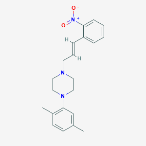 molecular formula C21H25N3O2 B3851380 1-(2,5-dimethylphenyl)-4-[3-(2-nitrophenyl)-2-propen-1-yl]piperazine 