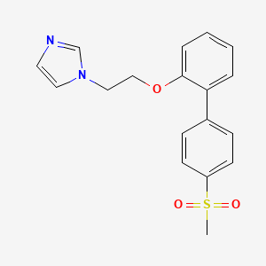 molecular formula C18H18N2O3S B3851442 1-(2-{[4'-(methylsulfonyl)biphenyl-2-yl]oxy}ethyl)-1H-imidazole 