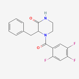 molecular formula C18H15F3N2O2 B3851457 3-benzyl-4-(2,4,5-trifluorobenzoyl)-2-piperazinone 