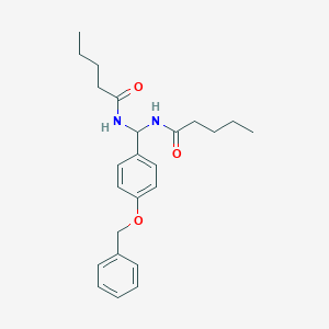 molecular formula C24H32N2O3 B385146 N-[[4-(benzyloxy)phenyl](pentanoylamino)methyl]pentanamide 
