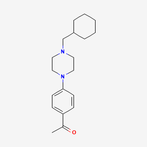 molecular formula C19H28N2O B3851469 1-{4-[4-(cyclohexylmethyl)-1-piperazinyl]phenyl}ethanone 