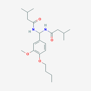 N-{(4-butoxy-3-methoxyphenyl)[(3-methylbutanoyl)amino]methyl}-3-methylbutanamide