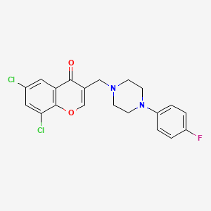 molecular formula C20H17Cl2FN2O2 B3851477 6,8-dichloro-3-{[4-(4-fluorophenyl)-1-piperazinyl]methyl}-4H-chromen-4-one 