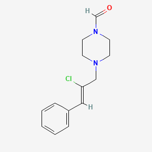 molecular formula C14H17ClN2O B3851483 4-(2-chloro-3-phenyl-2-propen-1-yl)-1-piperazinecarbaldehyde 