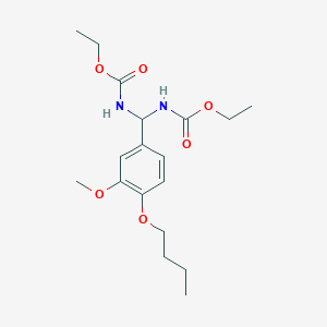 molecular formula C18H28N2O6 B385149 Ethyl (4-butoxy-3-methoxyphenyl)[(ethoxycarbonyl)amino]methylcarbamate 