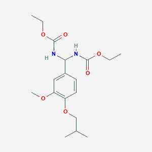 molecular formula C18H28N2O6 B385150 Ethyl [(ethoxycarbonyl)amino](4-isobutoxy-3-methoxyphenyl)methylcarbamate 
