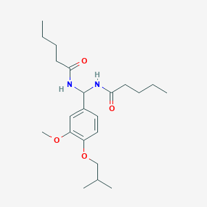 molecular formula C22H36N2O4 B385151 N-[(4-isobutoxy-3-methoxyphenyl)(pentanoylamino)methyl]pentanamide 