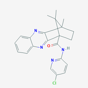 N-(5-chloro-2-pyridinyl)-12,15,15-trimethyl-3,10-diazatetracyclo[10.2.1.0~2,11~.0~4,9~]pentadeca-2(11),3,5,7,9-pentaene-1-carboxamide