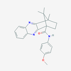molecular formula C24H25N3O2 B385159 N-(4-Methoxyphenyl)-12,15,15-trimethyl-3,10-diazatetracyclo[10.2.1.02,11.04,9]pentadeca-2,4,6,8,10-pentaene-1-carboxamide CAS No. 1214627-23-2