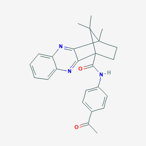 N-(4-Acetylphenyl)-12,15,15-trimethyl-3,10-diazatetracyclo[10.2.1.02,11.04,9]pentadeca-2,4,6,8,10-pentaene-1-carboxamide