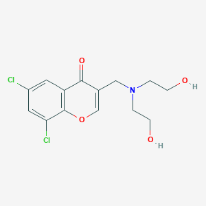molecular formula C14H15Cl2NO4 B3851600 3-{[bis(2-hydroxyethyl)amino]methyl}-6,8-dichloro-4H-chromen-4-one 