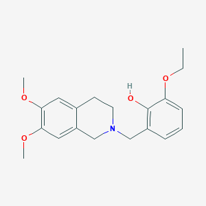 molecular formula C20H25NO4 B3851633 2-[(6,7-dimethoxy-3,4-dihydro-2(1H)-isoquinolinyl)methyl]-6-ethoxyphenol 