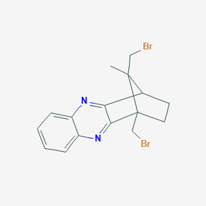 molecular formula C16H16Br2N2 B385165 1,15-Bis(bromomethyl)-15-methyl-3,10-diazatetracyclo[10.2.1.0~2,11~.0~4,9~]pentadeca-2(11),3,5,7,9-pentaene 